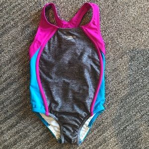 Speedo girls splice thick strap swimsuit size 5